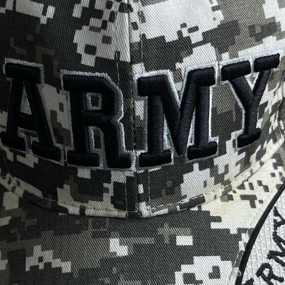 US Army Strapback Hat Digi Camo Adjustable Brown Military Star Logo Cotton - Picture 2 of 12